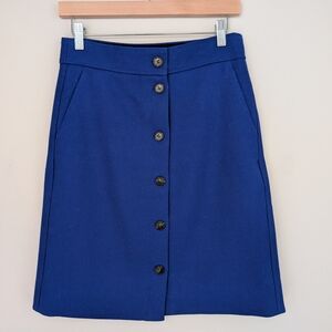 J. Crew Royal Blue A-Line Wool Skirt